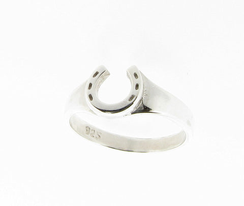 Solid Sterling Silver Women's Horseshoe Ring