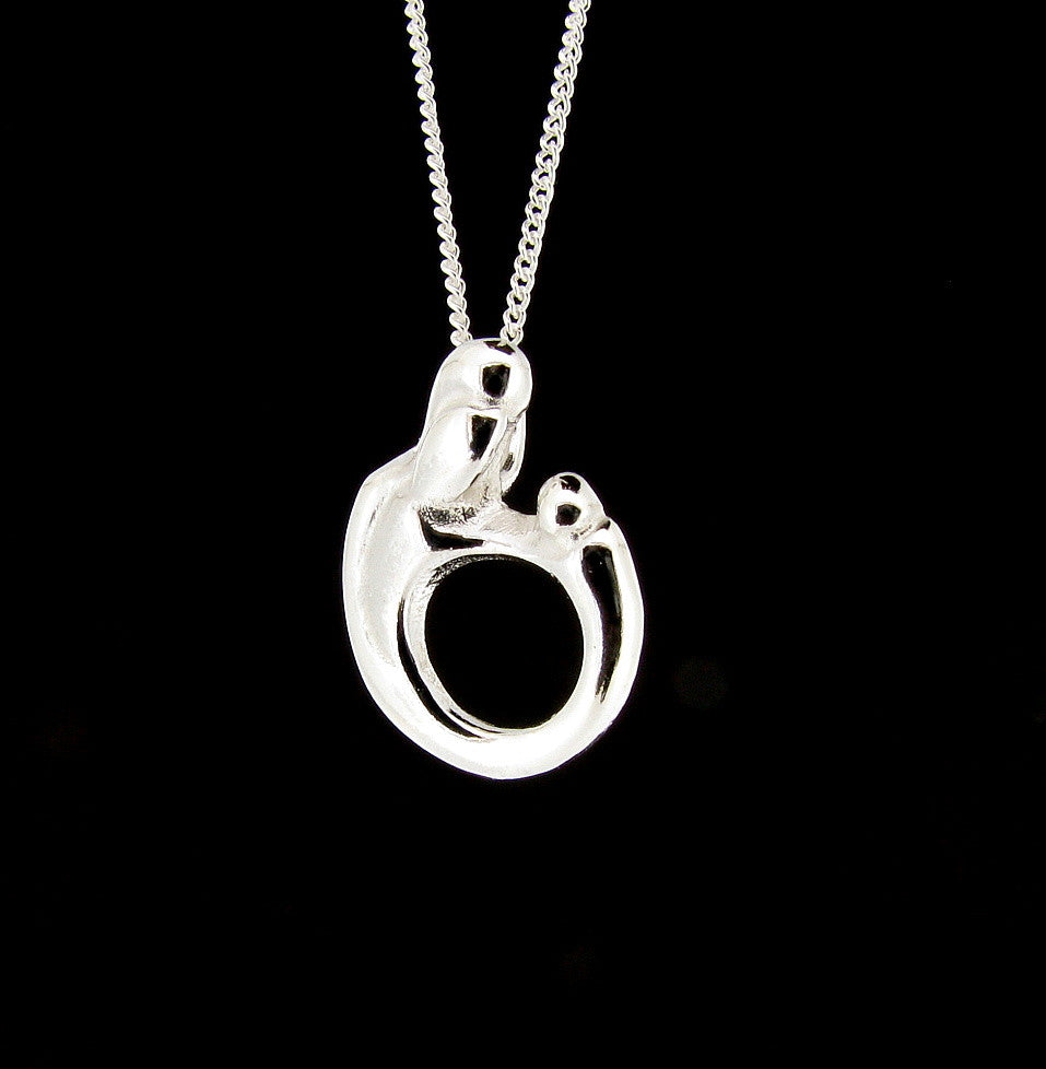 Sterling Silver Father, Mother & Child Pendant