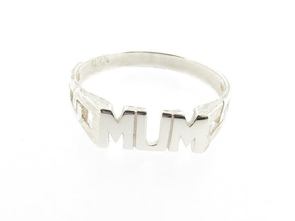 Sterling Silver Mum Signet Ring The perfect gift for Mother's Day Birthday or Christmas