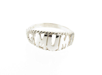 Sterling Silver Mum Ring with Hearts Birthday Mothers Day Gift