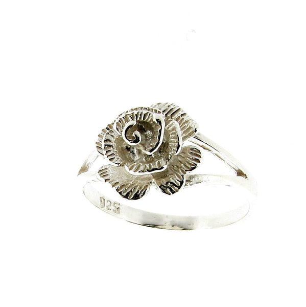 Solid 925 Sterling Silver Rose Flower Ring Ladies