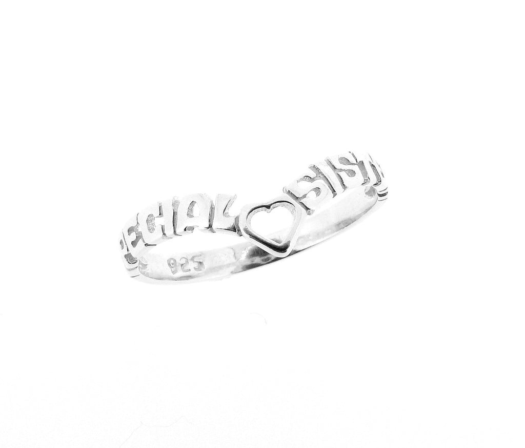 Sterling Silver Special Sister Wishbone Ring The perfect Birthday and Christmas gift for sisters