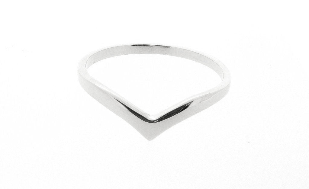925 Sterling Silver Wishbone Ring Ladies Stacking Ring