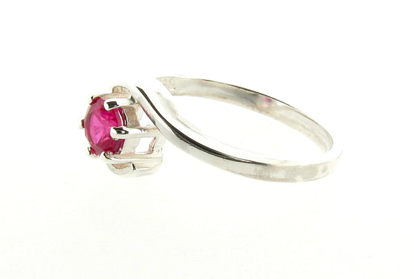 Ladies Ruby Ring 925 Sterling Silver July Birthstone